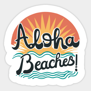 Sunset Aloha T-Shirt | Vintage Hawaii Style Shirt | Beach Vibes Top | Relaxed Summer Wear | Perfect Island Travel Gift Sticker